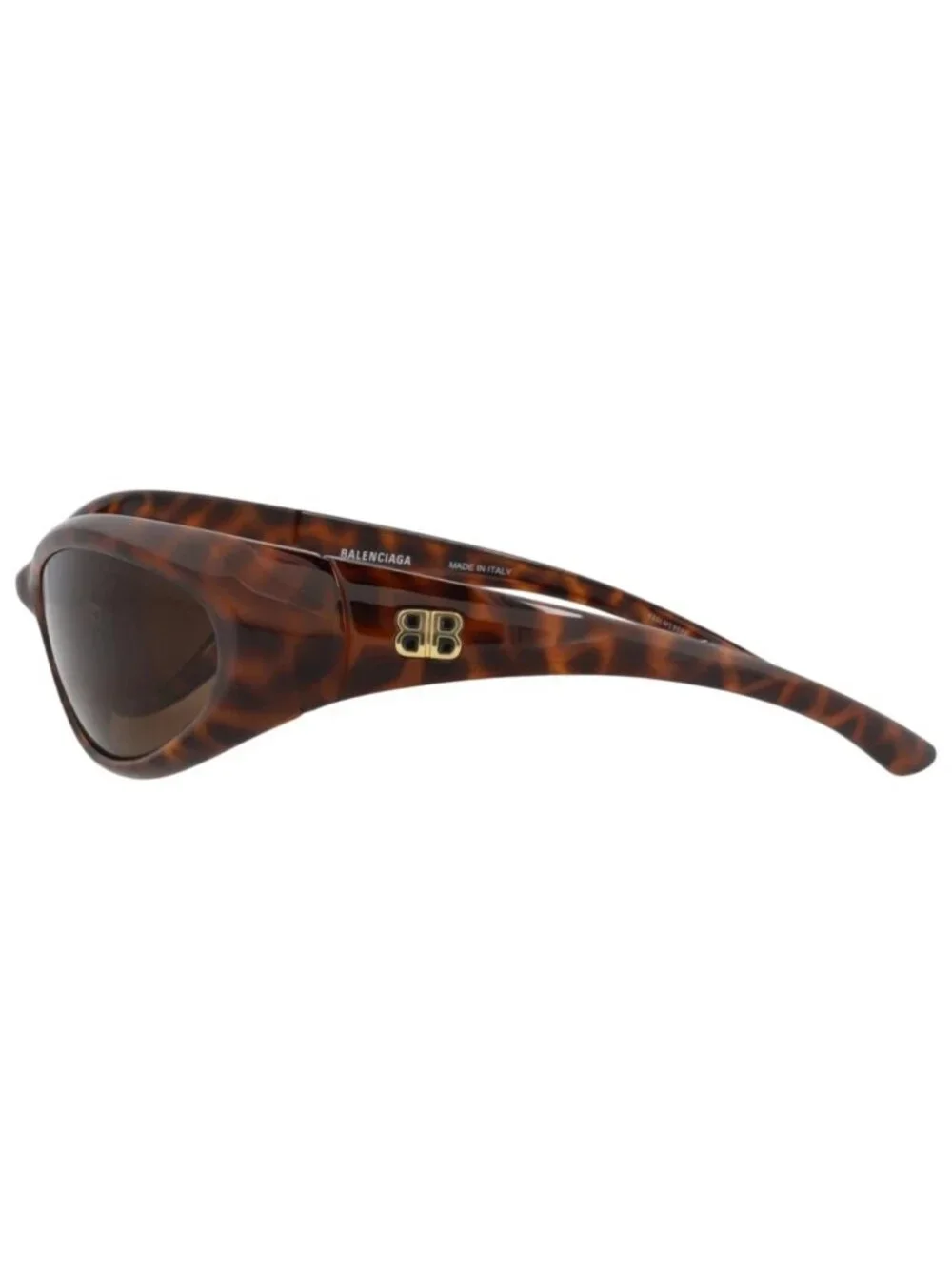 New Balenciaga Women's Sunglasses Shield Wrap Bio Injection Frame Unisex Havana
